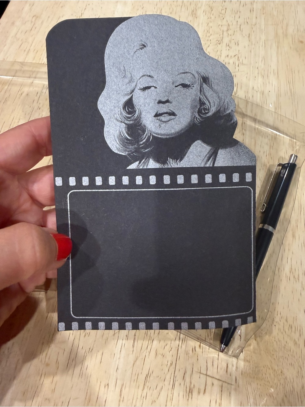 Vintage Hollywood Marilyn Monroe Chalkboard Note Card - Black & Silver